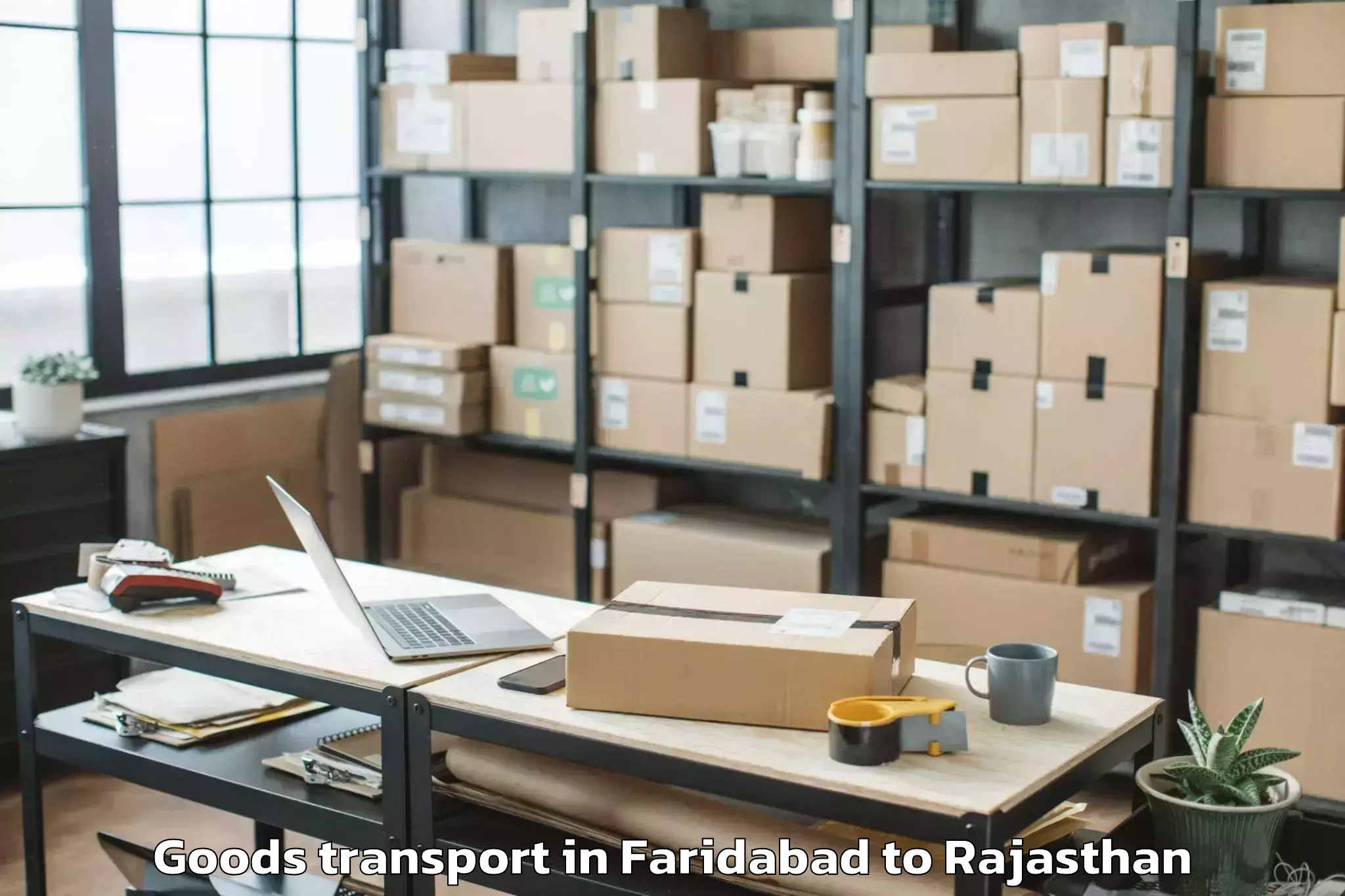 Discover Faridabad to Sheoganj Goods Transport